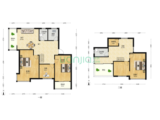 启元小区 4室1厅2卫 177平方