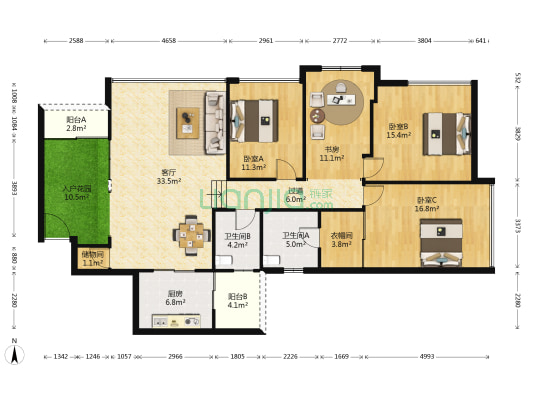 春城雅云轩 4室1厅2卫 146平方
