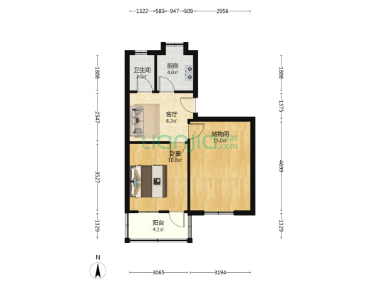 安徽省林科院 1室1厅1卫 53平方