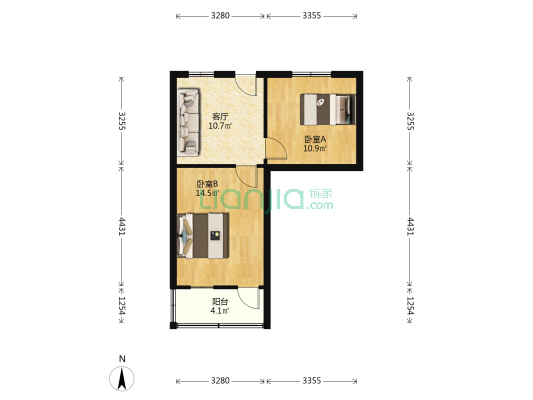宏农里28-30号 2室1厅0卫 62平方