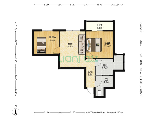 海潮巷 2室1厅1卫 63平方