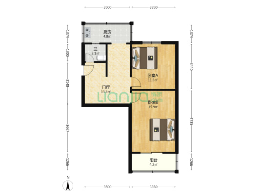 西窑电厂工房 2室0厅1卫 61平方