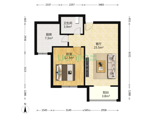 柴楼兴园 1室1厅1卫 74平方