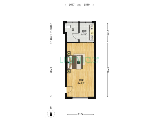 吉鑫苑 1室0厅1卫 43平方