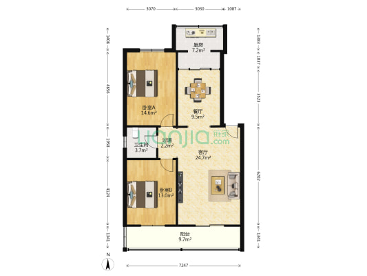 西寨开发小区 2室2厅1卫 101平方