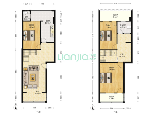 幸合苑 3室1厅2卫 157平方
