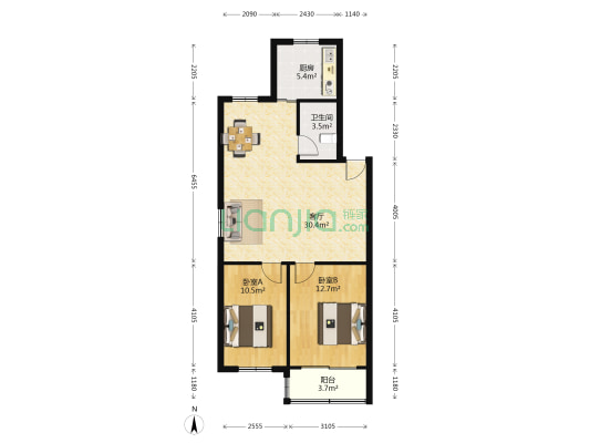 梁溪路100号 2室1厅1卫 79平方