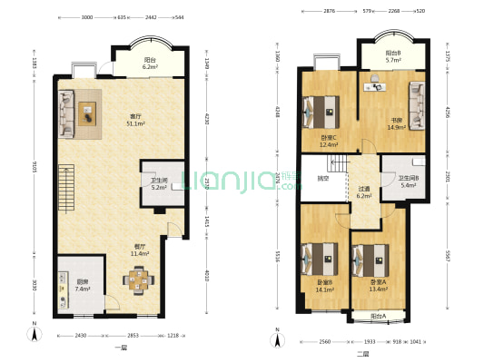 统建千禧园 4室2厅2卫 184平方
