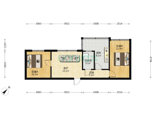 南冲巷6号 2室1厅1卫 60平方
