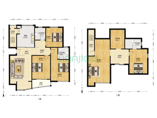 格林家园 顶带阁 实用面积大 适合一大家居住-户型图