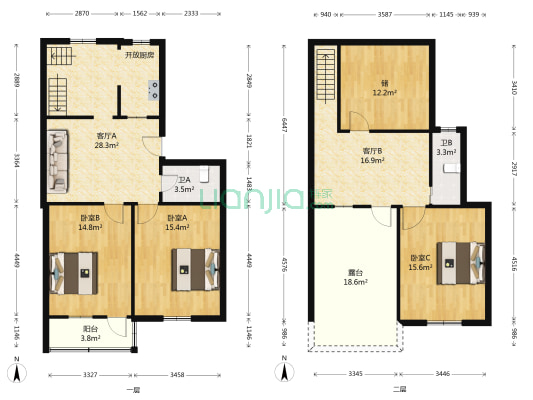 翠园新村 3室2厅2卫 137平方