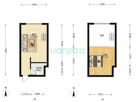成发大厦 1室1厅1卫 45平方
