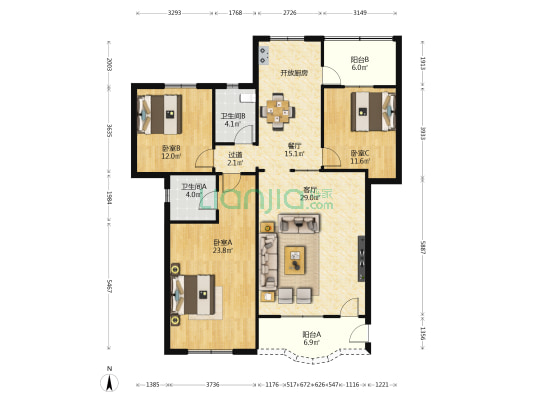 德兴路(番禺) 3室2厅2卫 130平方