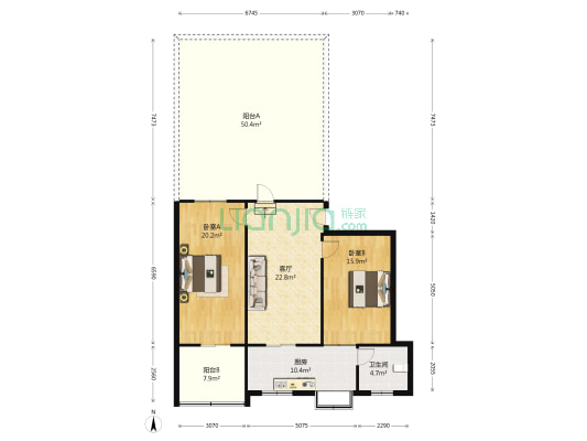 滨东小区 2室1厅1卫 96平方