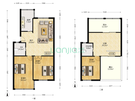灵峰小区西区 3室1厅2卫 126平方