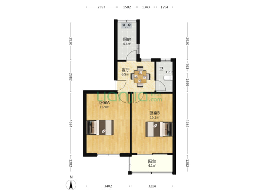 河东新村 2室1厅1卫 61平方