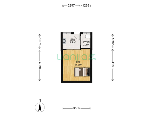 天和苑 1室0厅1卫 24平方
