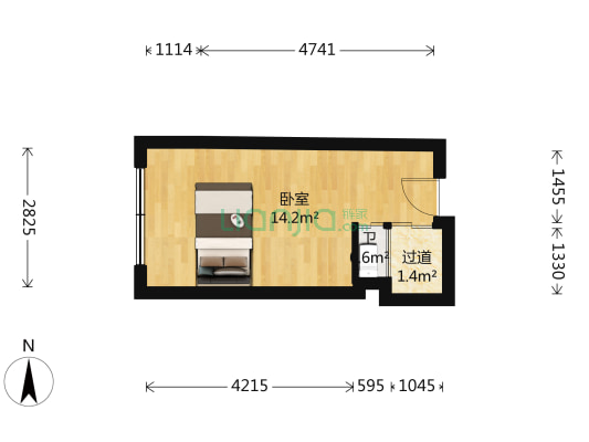 凯旋明天 1室0厅1卫 23平方