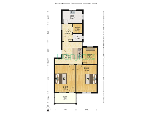 盐阜嘉园 3室1厅1卫 141平方