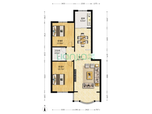 沈鹰家园 2室1厅1卫 102平方