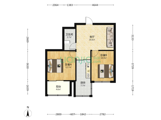 轻化公司小区 2室1厅1卫 71平方