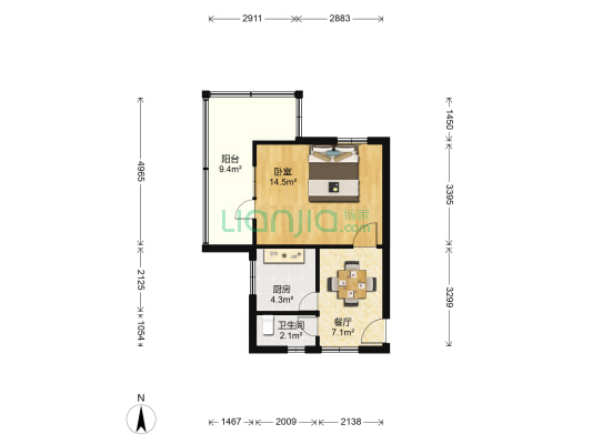 机车厂一区家属院 1室1厅1卫 37平方