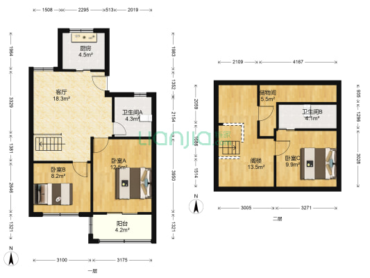 天丰新城 3室1厅2卫 70平方