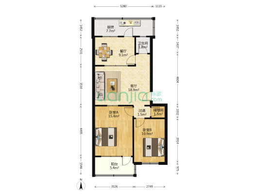 千佛山南路6号 2室2厅1卫 91平方