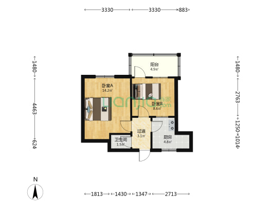 农行家属院南院 2室0厅1卫 39平方