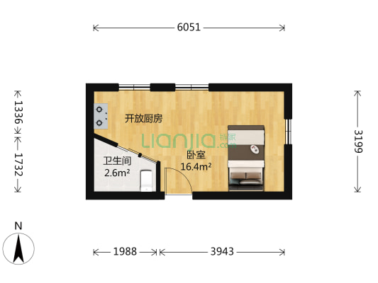 天齐雅诚名筑 1室0厅1卫 32平方