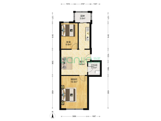 云峰花园 1室1厅1卫 73平方