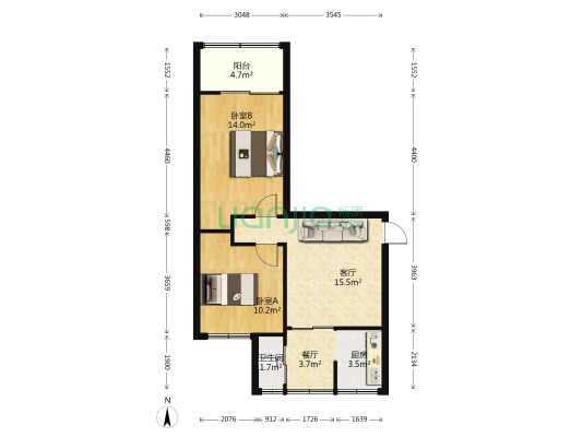 解放西路71号 2室2厅1卫 63平方