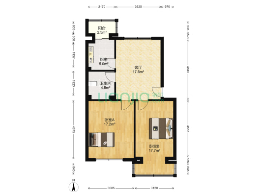 重庆小区 2室1厅1卫 85平方