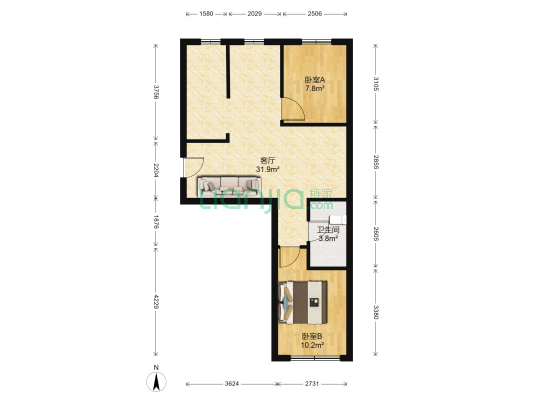 金山北苑 2室1厅1卫 70平方