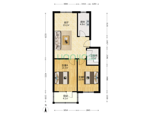 昌海里 2室1厅1卫 78平方
