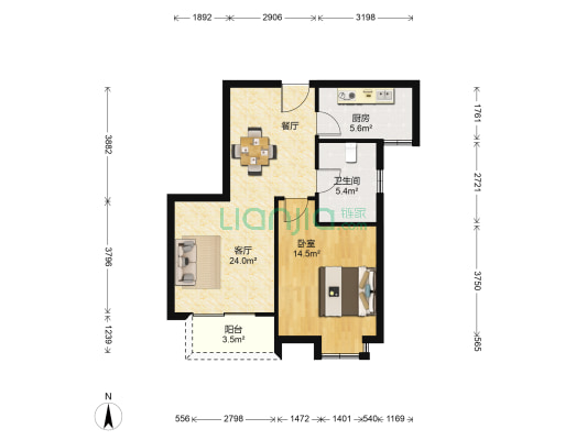 华通花园六区 1室1厅1卫 70平方