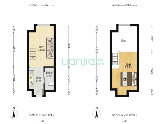 一方云顶大厦 1室1厅1卫 36平方