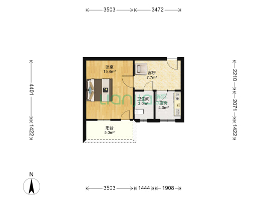 新街社区 1室1厅1卫 37平方