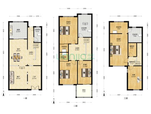 尊园岚郡 5室2厅3卫 280平方