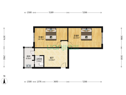 连平街（大菜市商圈） 2室1厅1卫 64平方