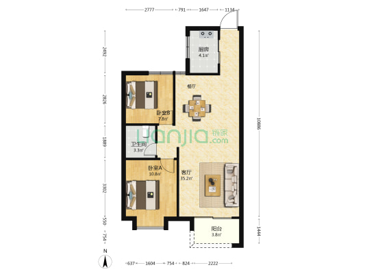 首开融侨·首融府 2室1厅1卫 81平方