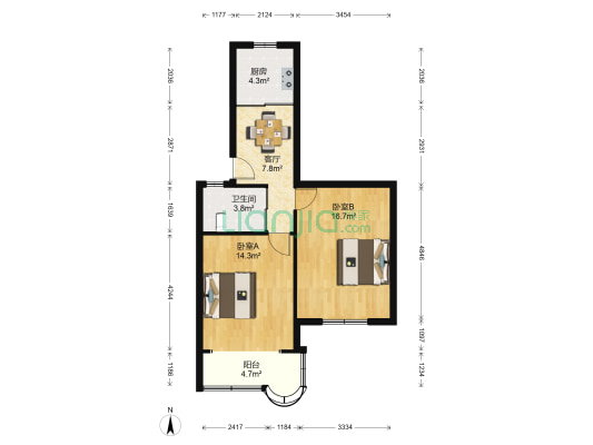 东荡小区 2室1厅1卫 64平方