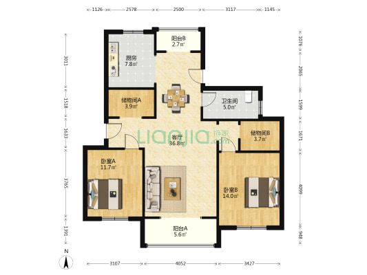 静水香都 2室1厅1卫 108平方