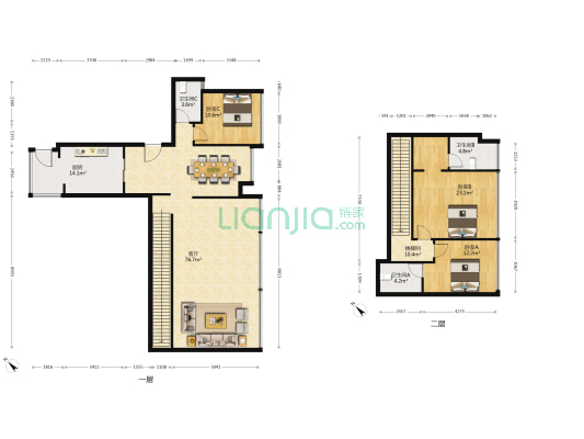蓝光雍锦园 3室1厅3卫 152平方