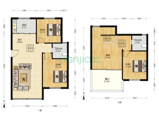 娄门路130号 3室1厅2卫 94平方
