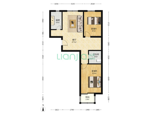旺和家园 2室1厅1卫 79平方