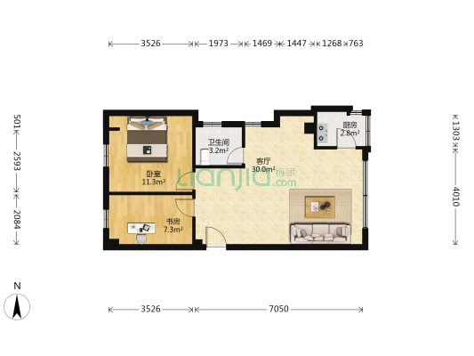 石滩镇解放路 2室1厅1卫 68平方