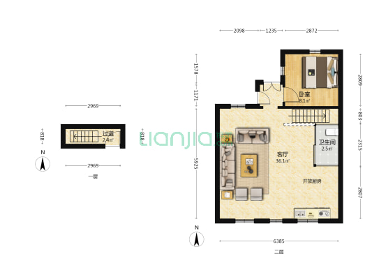 祥德路2弄 1室1厅1卫 56平方