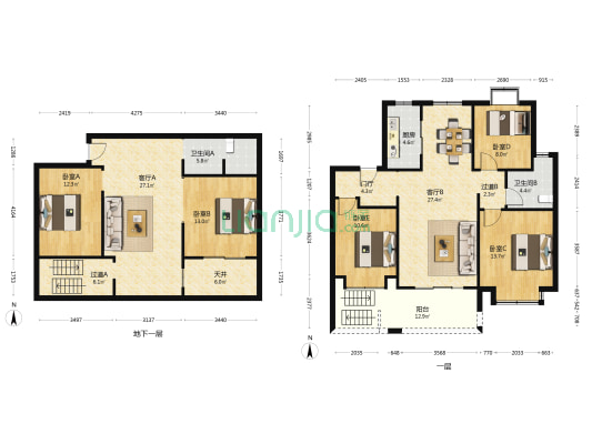 紫京熙院 5室2厅2卫 176平方