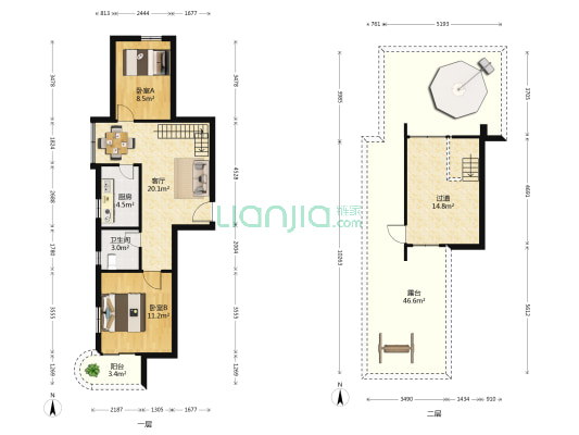 仙阁里花园 2室1厅1卫 88平方